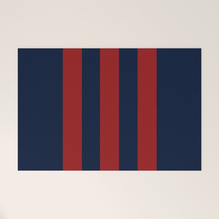 Navy Three Red Bars Welcome Mat Gallery Image 1
