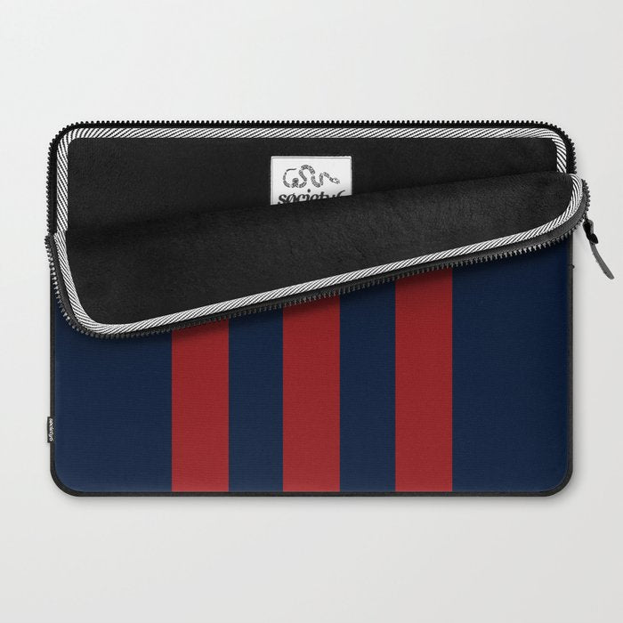 Navy Three Red Bars Laptop Sleeve Gallery Image 2