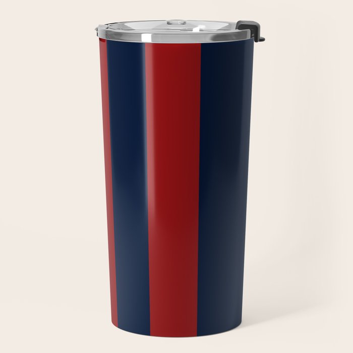 Navy Three Red Bars Travel Mug Gallery Image 2