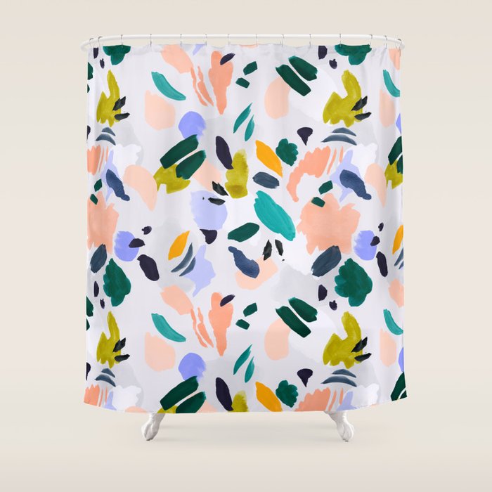 TERRAZZO BRUSHSTROKES Shower Curtain Gallery Image 1