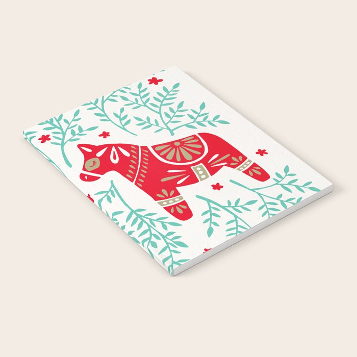 Swedish Dala Horses - Red & Mint Palette Notebook Gallery Image 2