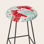 Swedish Dala Horses - Red & Mint Palette Stool Gallery Image 2