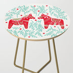Swedish Dala Horses - Red & Mint Palette Side Table Gallery Image 2