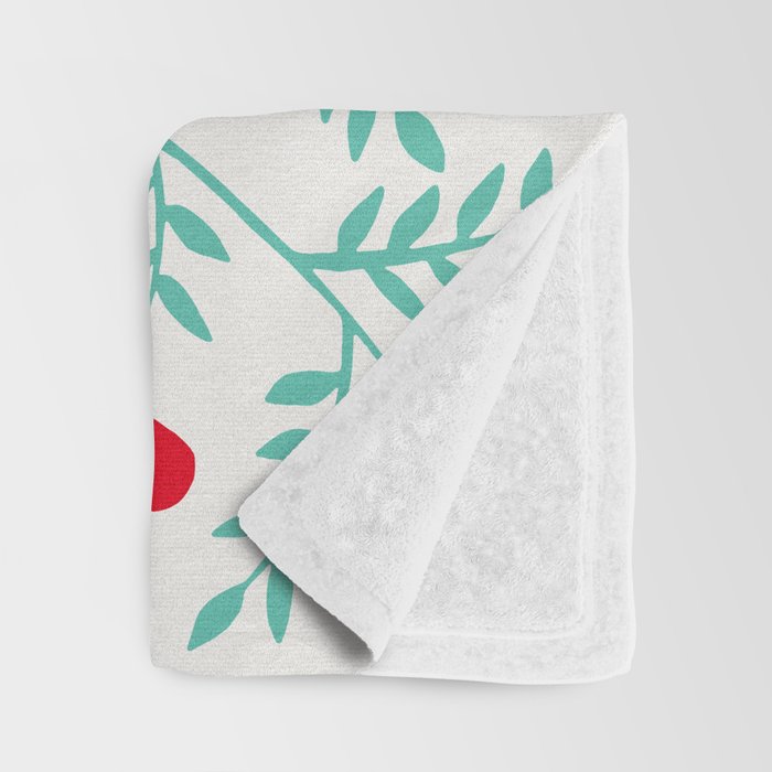 Swedish Dala Horses - Red & Mint Palette Throw Blanket Gallery Image 3
