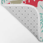 Swedish Dala Horses - Red & Mint Palette Bath Mat Gallery Image 2