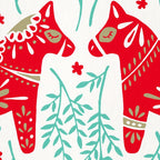 Swedish Dala Horses - Red & Mint Palette Coffee Mug Gallery Image 2