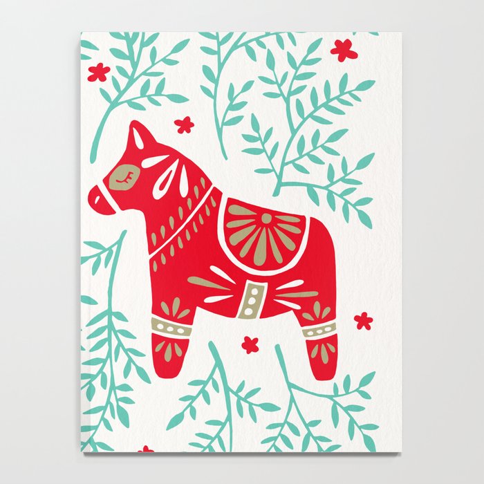 Swedish Dala Horses - Red & Mint Palette Notebook Gallery Image 4