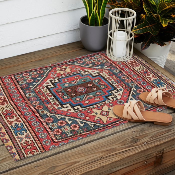 Shahsavan Sumakh Azerbaijan Northwest Persian Bag Print Outdoor Rug Gallery Image 2