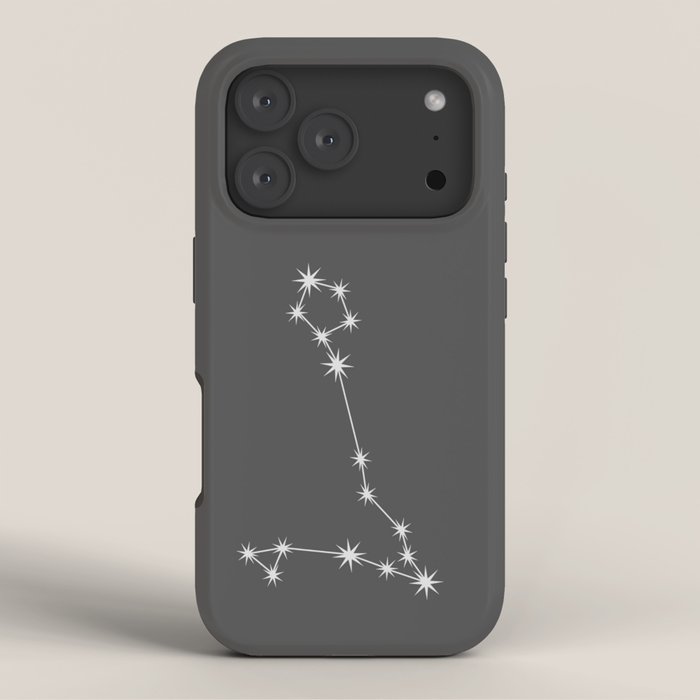 Pisces Zodiac Star Constellation Line Art Grey iPhone Case Gallery Image 3