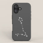 Pisces Zodiac Star Constellation Line Art Grey iPhone Case Gallery Image 1