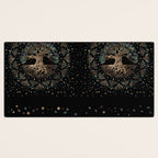 Tree of life -Yggdrasil Golden and Marble ornament Desk Mat Gallery Image 3