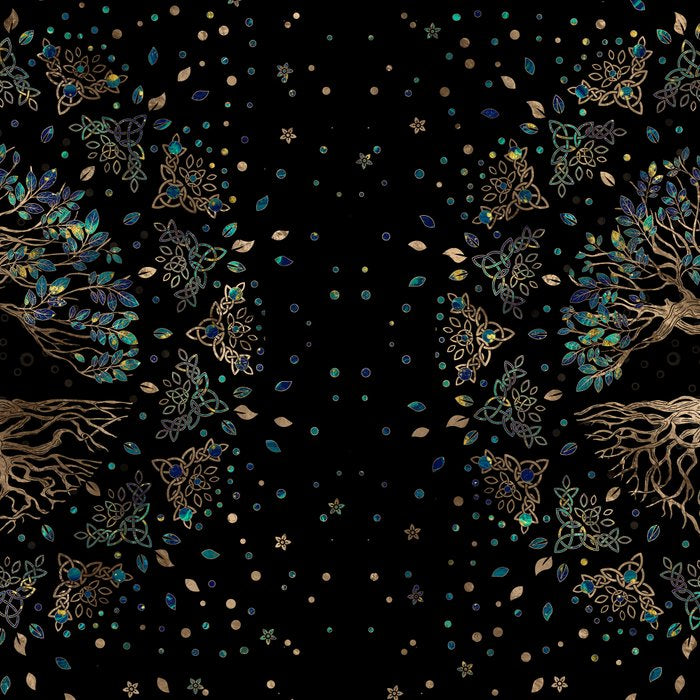 Tree of life -Yggdrasil Golden and Marble ornament Coffee Mug Gallery Image 2