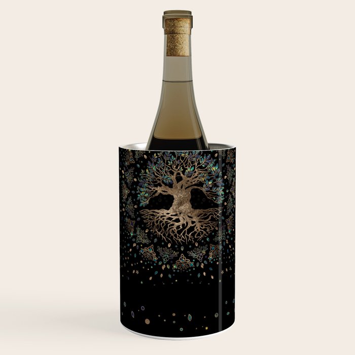 Tree of life -Yggdrasil Golden and Marble ornament Wine Chiller Gallery Image 3