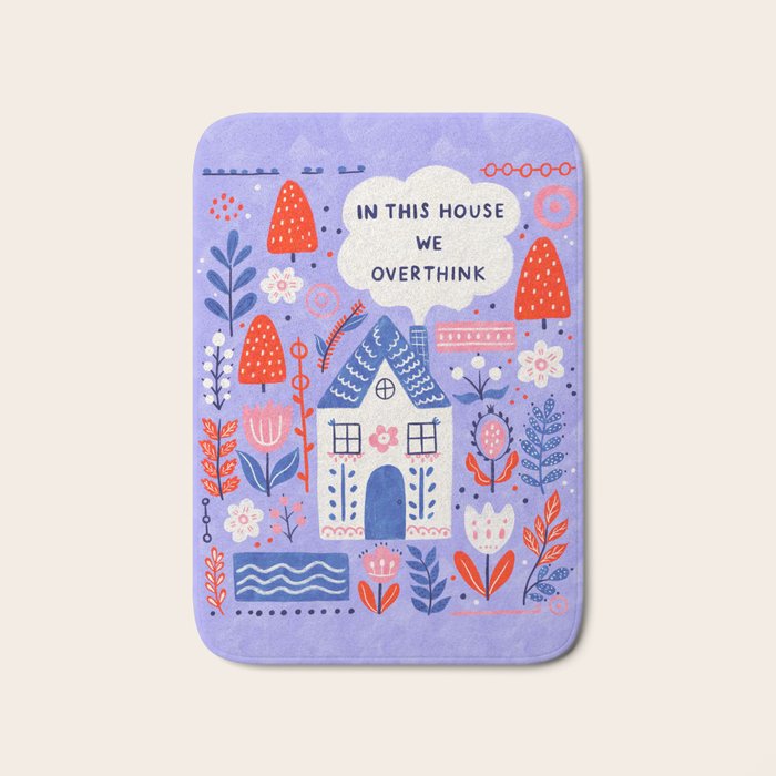 In this house we overthink Bath Mat Gallery Image 1