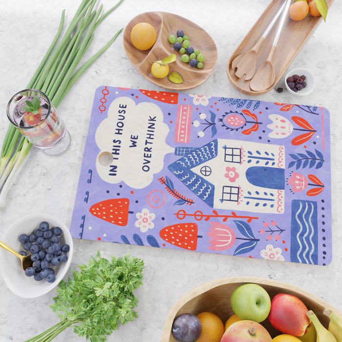 In this house we overthink Cutting Board Gallery Image 2