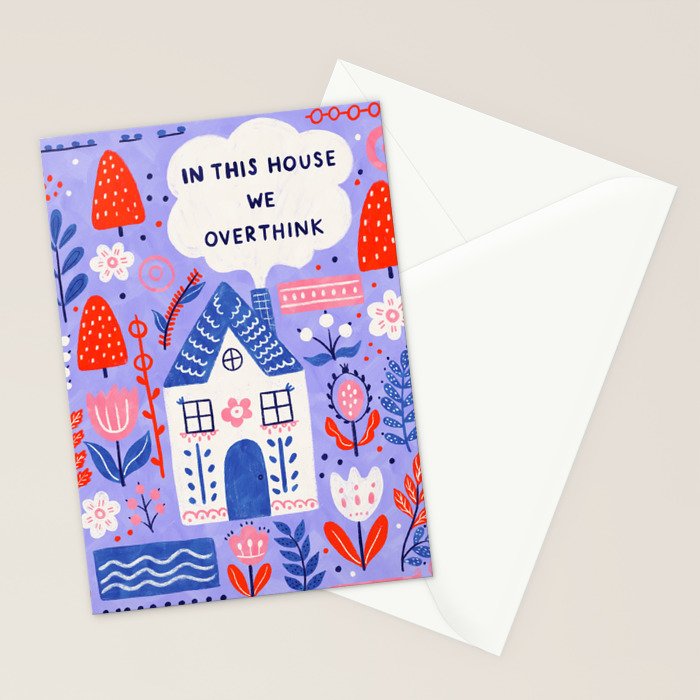 In this house we overthink Stationery Card Gallery Image 2