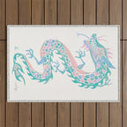 Chinese Dragon â 90s Pastel Palette Outdoor Rug Gallery Image 1