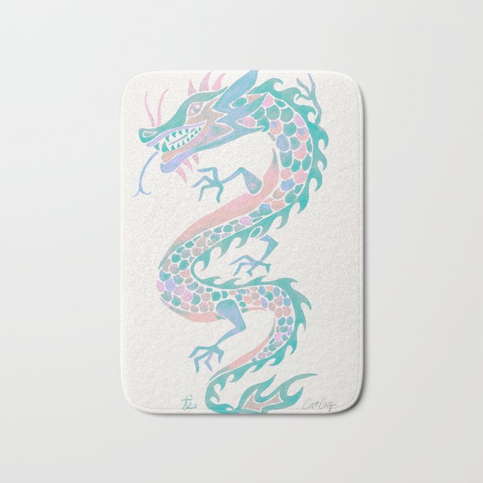 Chinese Dragon â 90s Pastel Palette Bath Mat Gallery Image 1