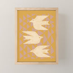 Doves In Flight (Yellow) Mini Art Print Gallery Image 1