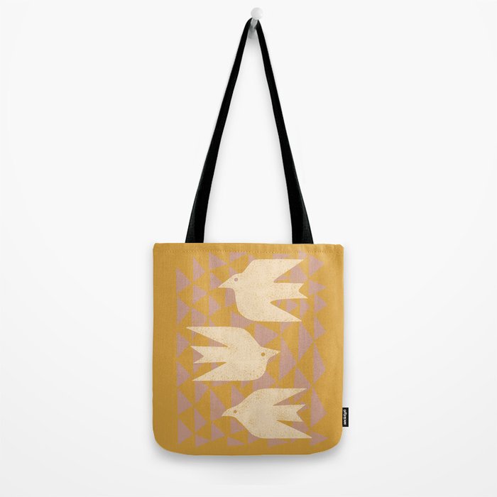 Doves In Flight (Yellow) Tote Bag Gallery Image 2
