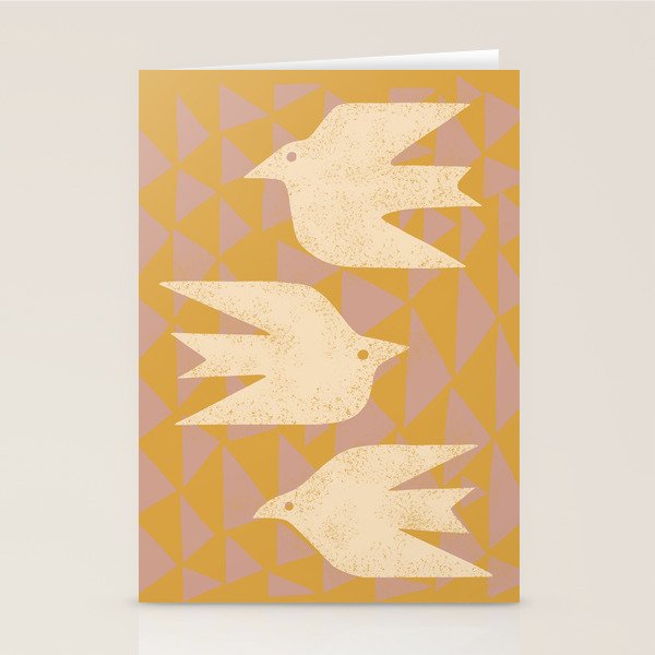 Doves In Flight (Yellow) Stationery Card Gallery Image 2