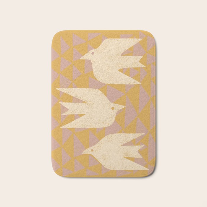 Doves In Flight (Yellow) Bath Mat Gallery Image 1