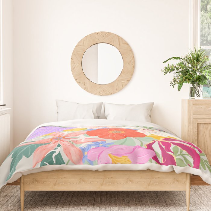 Vivid Exotic Flowers  Duvet Cover Gallery Image 3