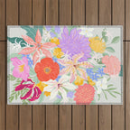 Vivid Exotic Flowers  Outdoor Rug Gallery Image 1
