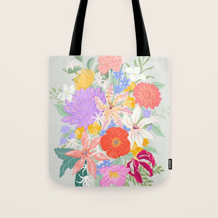 Vivid Exotic Flowers  Tote Bag Gallery Image 1