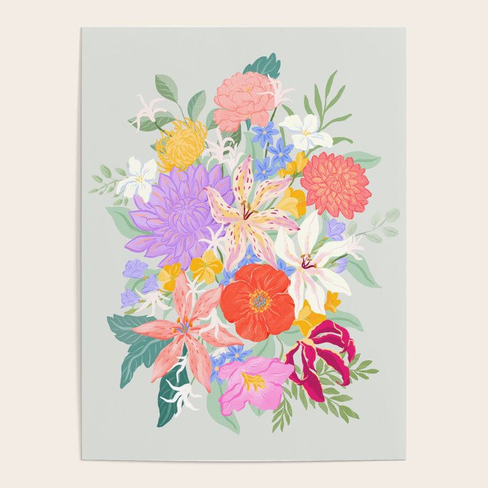 Vivid Exotic Flowers  Poster Gallery Image 1