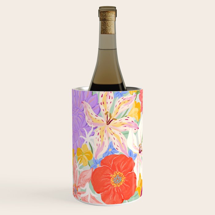 Vivid Exotic Flowers  Wine Chiller Gallery Image 1