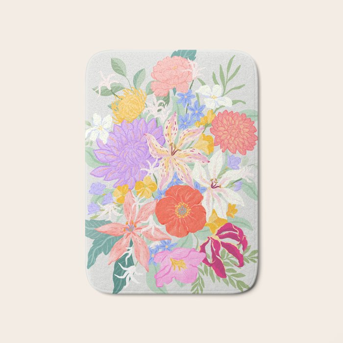 Vivid Exotic Flowers  Bath Mat Gallery Image 1