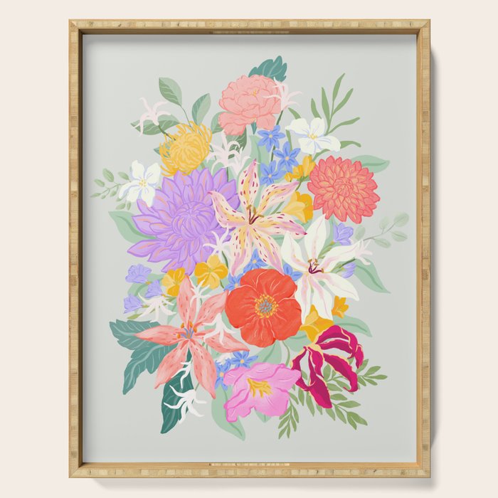 Vivid Exotic Flowers  Serving Tray Gallery Image 1