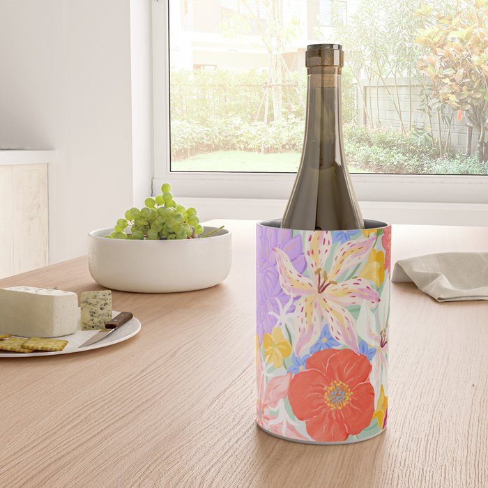 Vivid Exotic Flowers  Wine Chiller Gallery Image 4