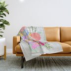Vivid Exotic Flowers  Throw Blanket Gallery Image 1