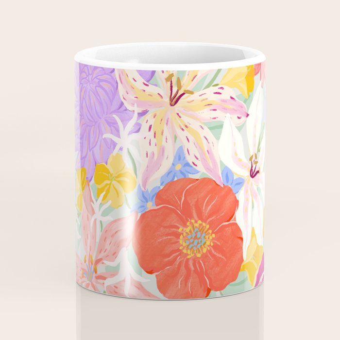 Vivid Exotic Flowers  Coffee Mug Gallery Image 4