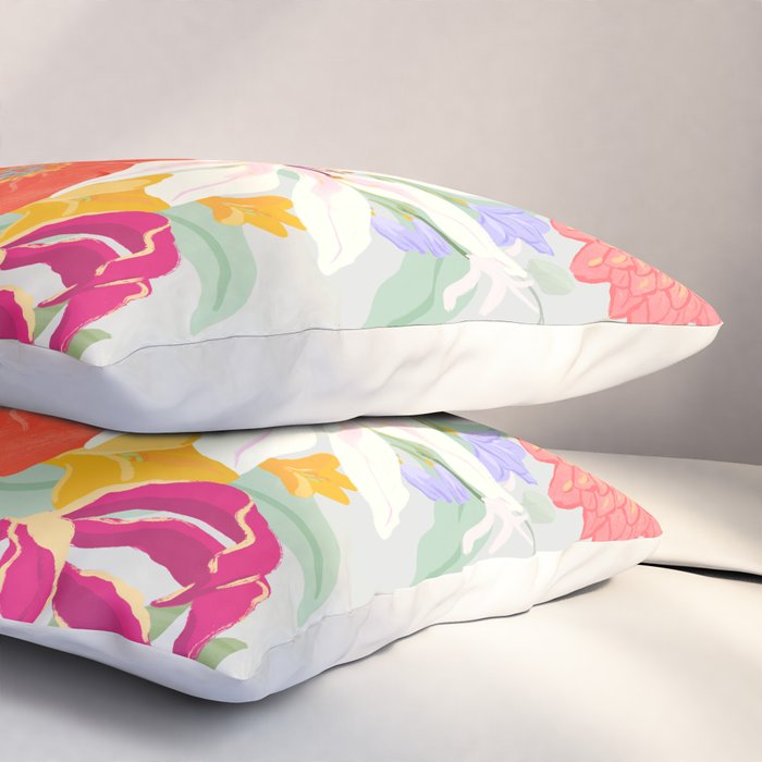 Vivid Exotic Flowers  Pillow Sham Gallery Image 3