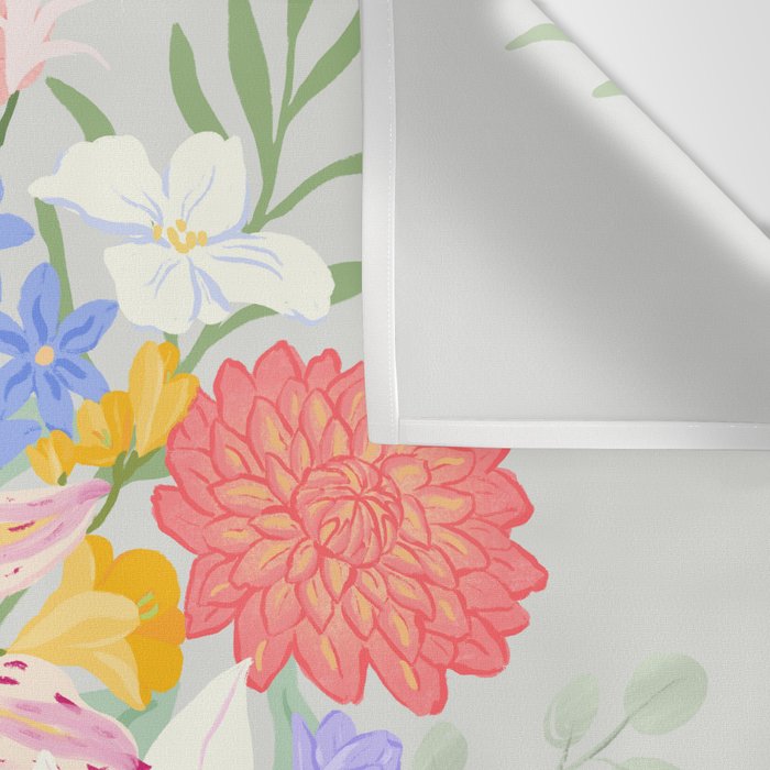 Vivid Exotic Flowers  Wall Tapestry Gallery Image 3