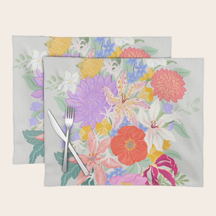 Vivid Exotic Flowers  Placemat Gallery Image 1