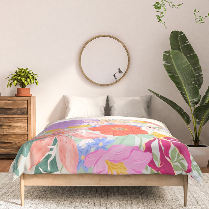 Vivid Exotic Flowers  Comforter Gallery Image 3