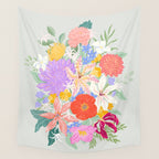 Vivid Exotic Flowers  Wall Tapestry Gallery Image 4
