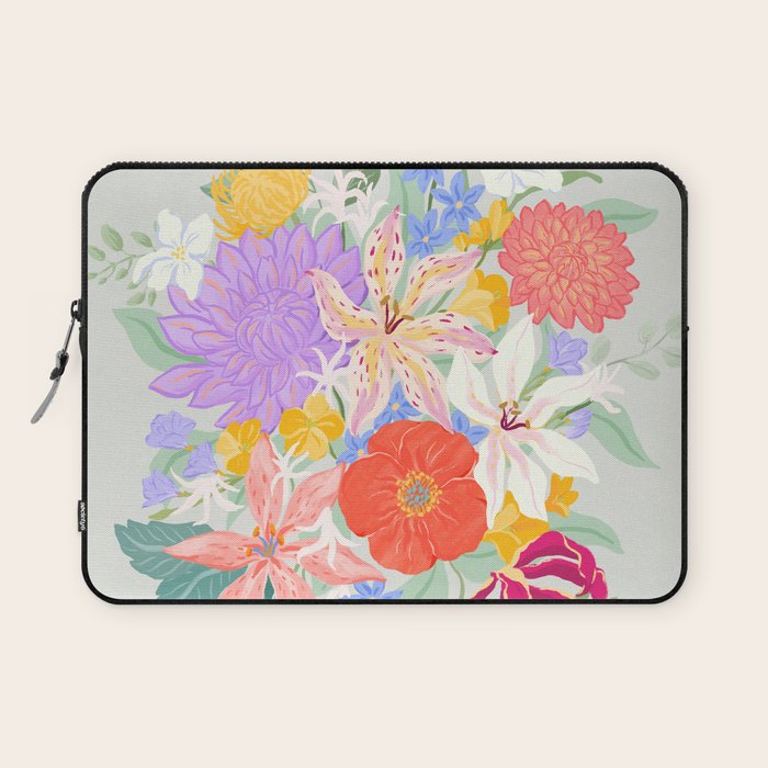 Vivid Exotic Flowers  Laptop Sleeve Gallery Image 1