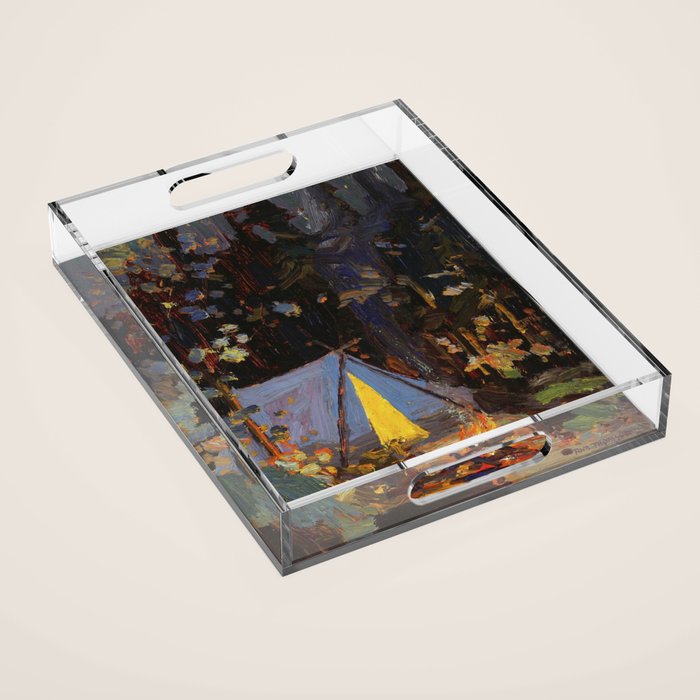 Tom Thomson Campfire 1916 Canadian Landscape Artist Acrylic Tray Gallery Image 1