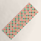 Bold and Cheerful Christmas Quilt: Starry Circles with Texture Yoga Mat Gallery Image 1