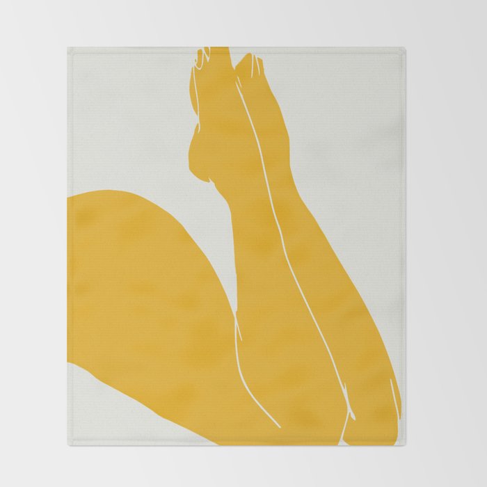 Nude in yellow 3 Throw Blanket Gallery Image 2