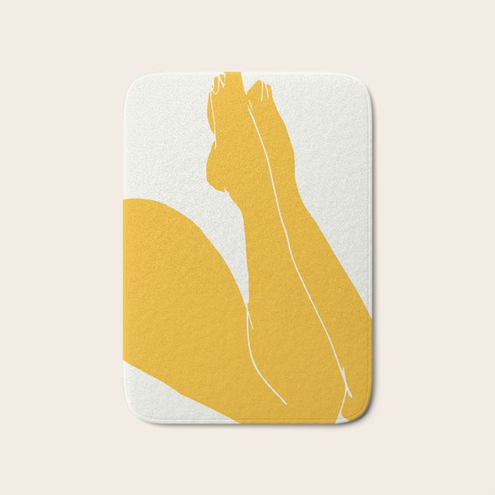 Nude in yellow 3 Bath Mat Gallery Image 1