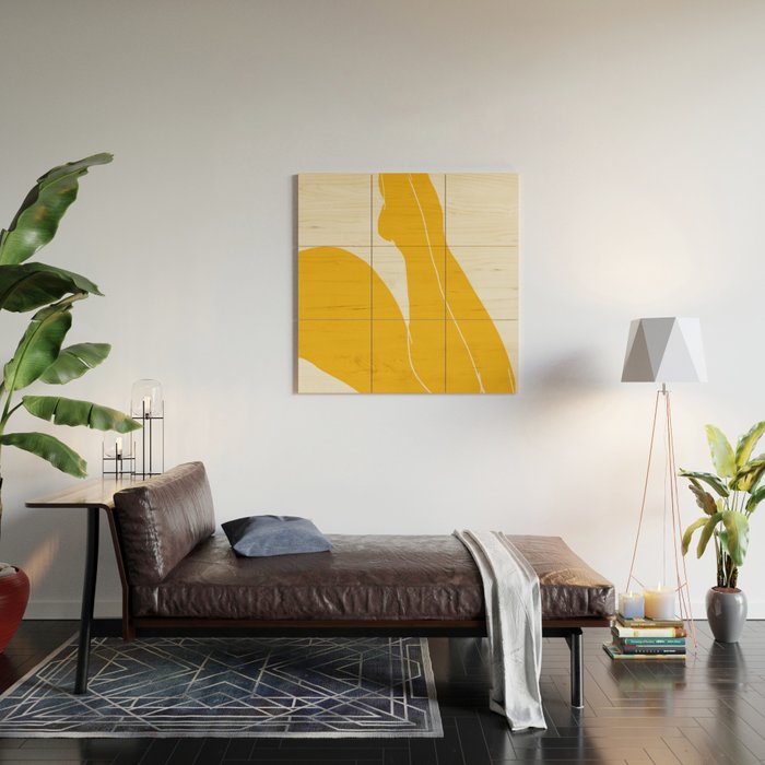 Nude in yellow 3 Wood Wall Art Gallery Image 2