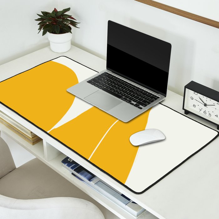 Nude in yellow 3 Desk Mat Gallery Image 2