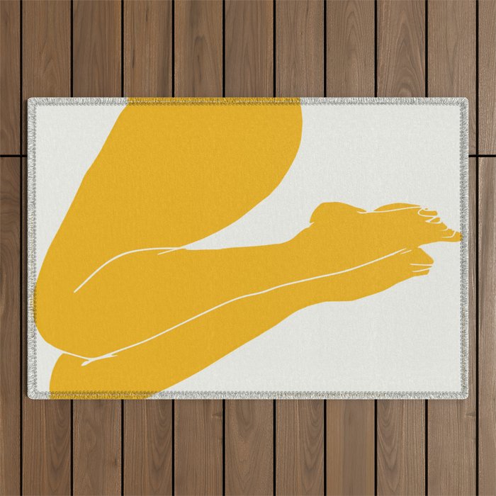 Nude in yellow 3 Outdoor Rug Gallery Image 1