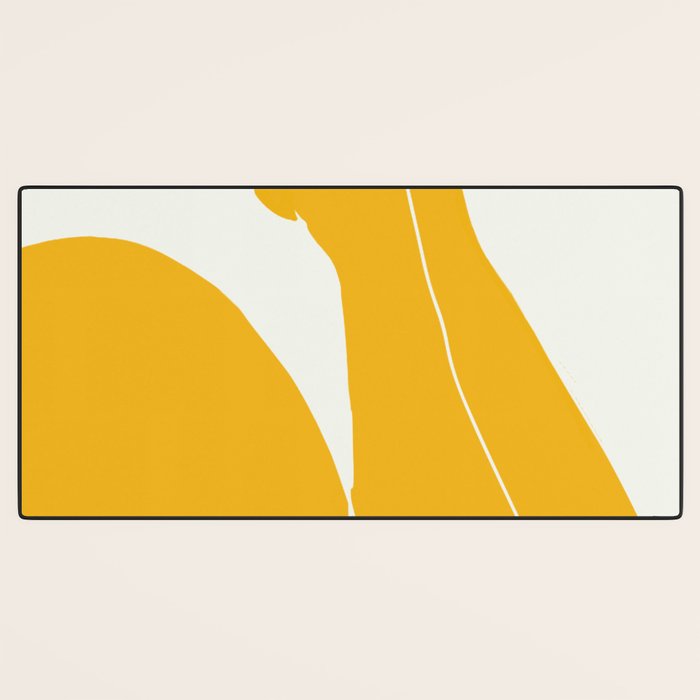 Nude in yellow 3 Desk Mat Gallery Image 3
